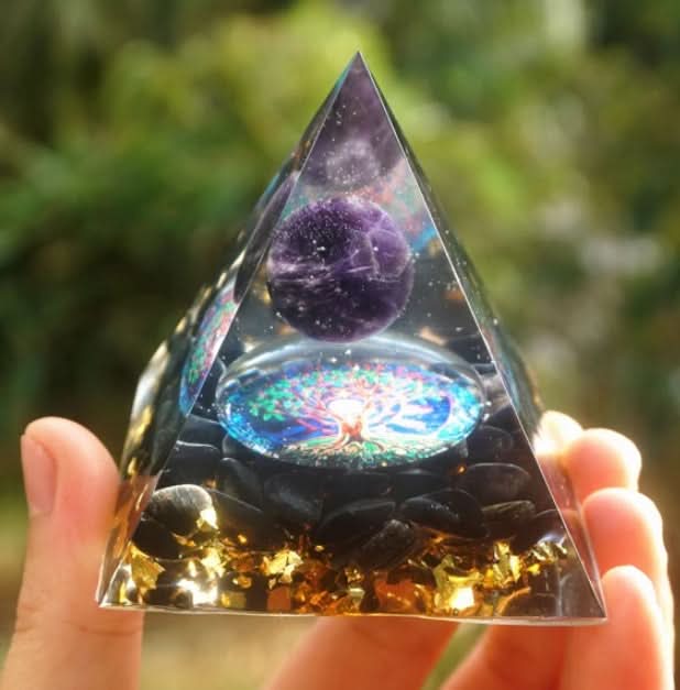Pyramid Decoration Natural Crystal Gravel Energy Tower - M & M Global