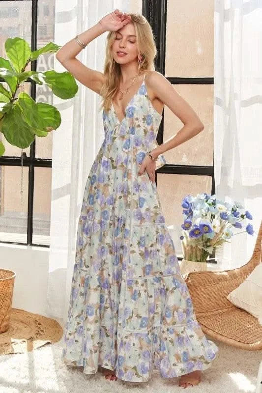 ADORA Bow Back Floral Cami Dress - M & M Global