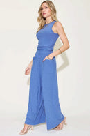 Basic Bae Full Size Ribbed Tank and Wide Leg Pants Set - M & M Global