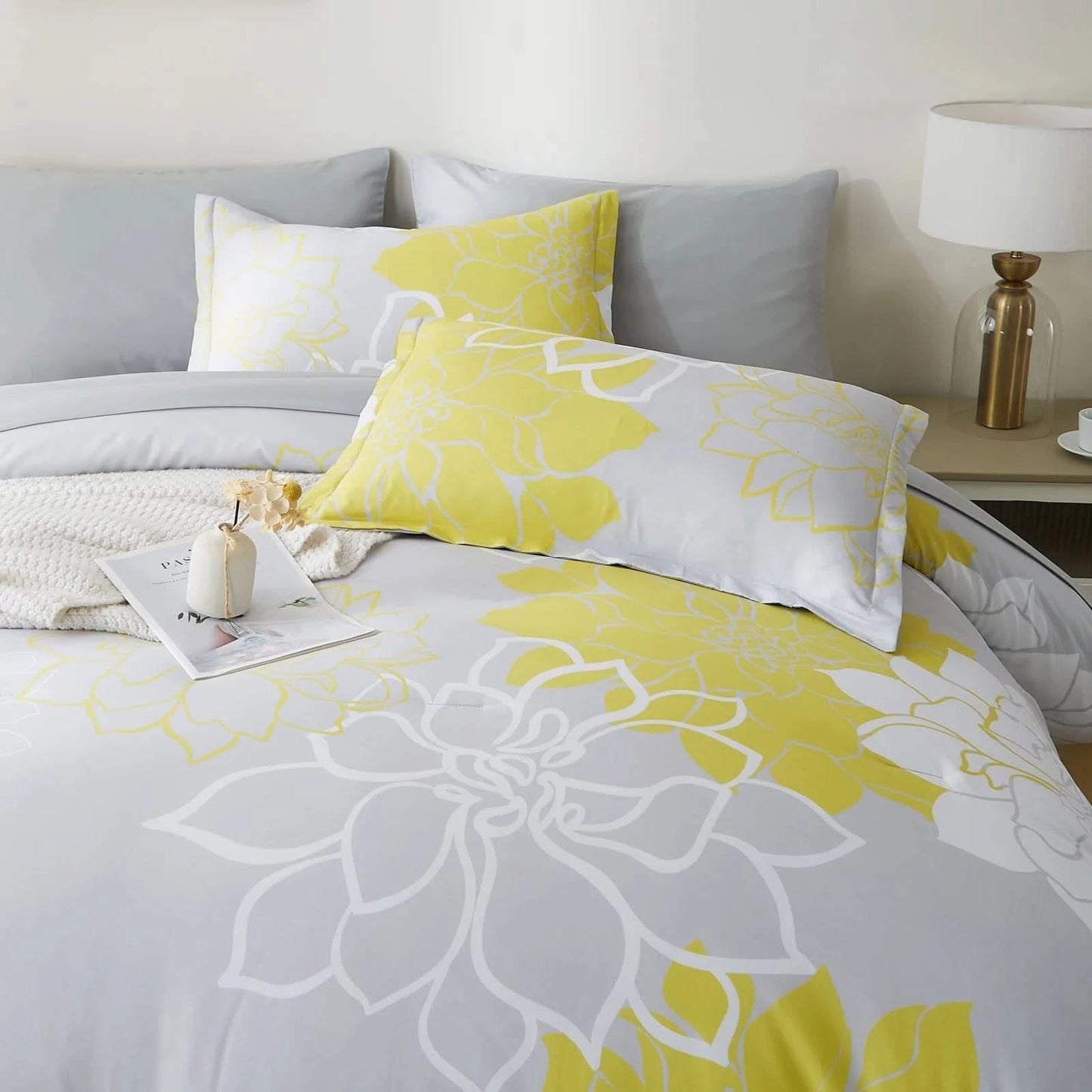 Floral bedding set with yellow and gray design on a bed in a bedroom setting.
Comfora Cozy Bedding Set
plush comforter set cozy pack
ultra-soft all-season comforter and shams
luxury cozy bedding set online
warm textured comforter set King/Queen

Green Plant Bedding

Botanical Quilt Set
Nature Print Bedding

5 Piece Bedding Set

7 Piece Bedding Set

Soft Microfiber Quilt

Breathable Bedding Set
