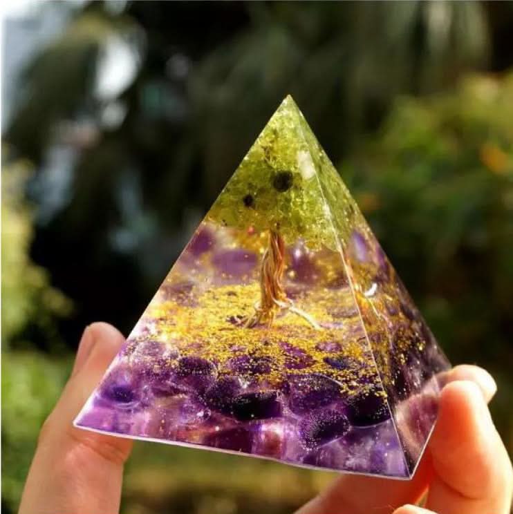 Pyramid Decoration Natural Crystal Gravel Energy Tower - M & M Global