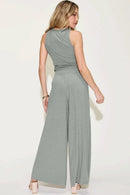 Basic Bae Full Size Ribbed Tank and Wide Leg Pants Set - M & M Global