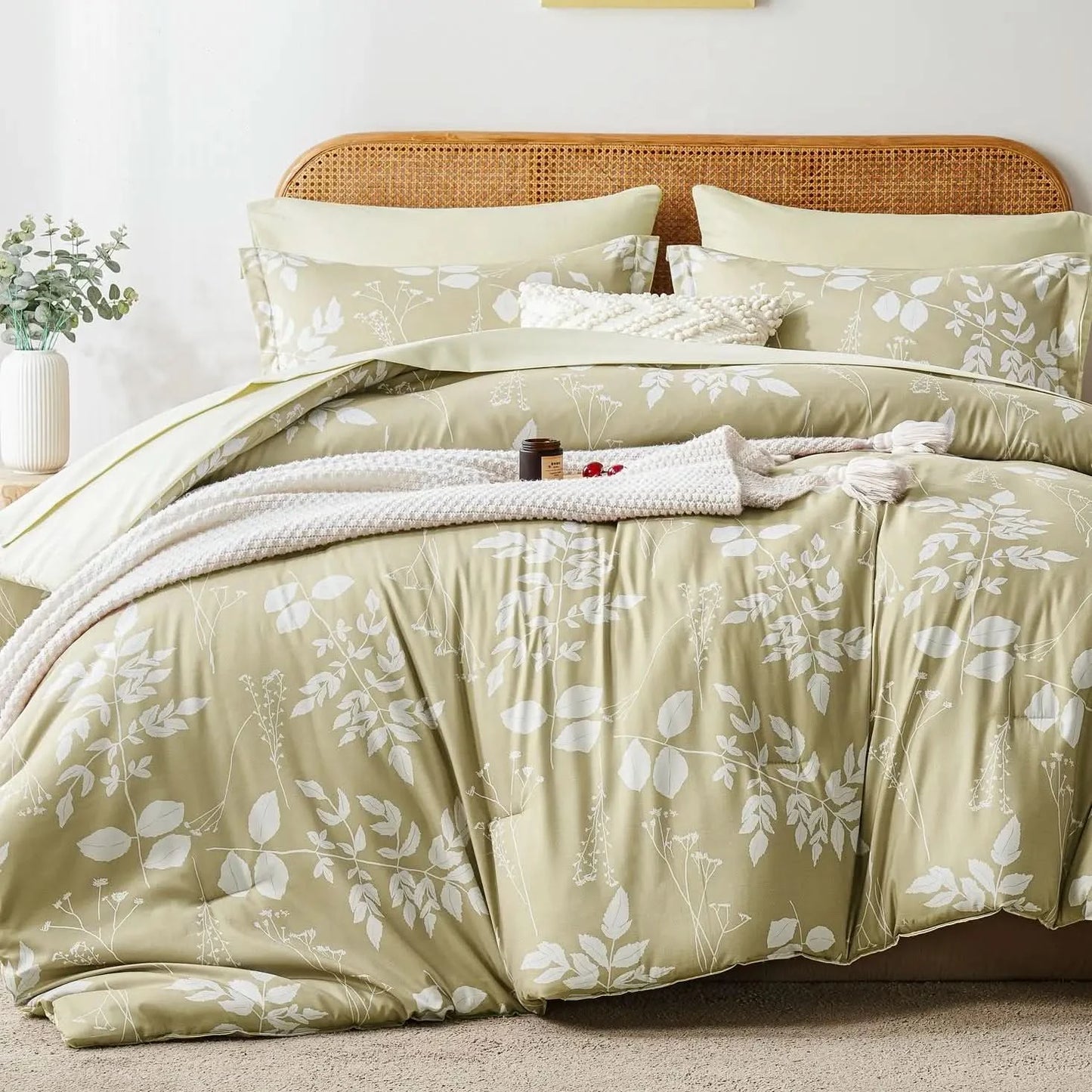 Blue bed with pillows and a blanket in a bedroom setting
Comfora Cozy Bedding Set
sage green bedding
white bedding set
comforter set queen
floral duvet cover
Comfora Cozy Bedding Set
plush comforter set cozy pack
ultra-soft all-season comforter and shams
luxury cozy bedding set online
warm textured comforter set King/Queen
