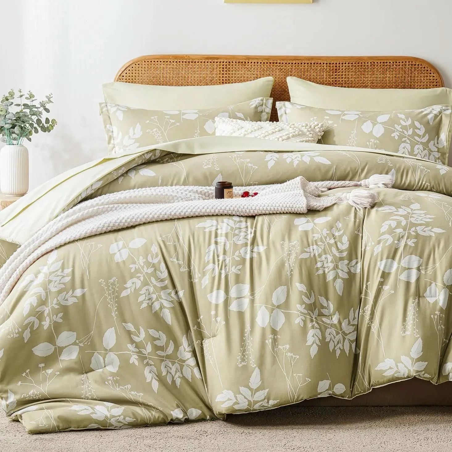 Blue bed with pillows and a blanket in a bedroom setting
Comfora Cozy Bedding Set
sage green bedding
white bedding set
comforter set queen
floral duvet cover
Comfora Cozy Bedding Set
plush comforter set cozy pack
ultra-soft all-season comforter and shams
luxury cozy bedding set online
warm textured comforter set King/Queen
