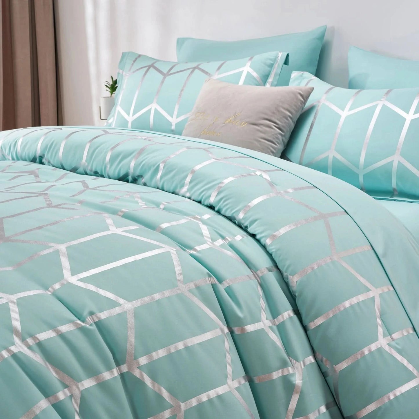Teal bedding set with geometric patterns on a bed in a room.

Comfora Cozy Bedding Set
sage green bedding
white bedding set
comforter set queen
floral duvet cover
Comfora Cozy Bedding Set
plush comforter set cozy pack
ultra-soft all-season comforter and shams
luxury cozy bedding set online
warm textured comforter set King/Queen

Green Plant Bedding


Botanical Quilt Set


Nature Print Bedding


5 Piece Bedding Set

7 Piece Bedding Set
