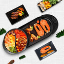 SucceBuy 2in1 Electric BBQ Pan Grill Hot Pot Multifunction Home Portable Smokeless Nonstick Detachable Hot Pot Barbecue Plate