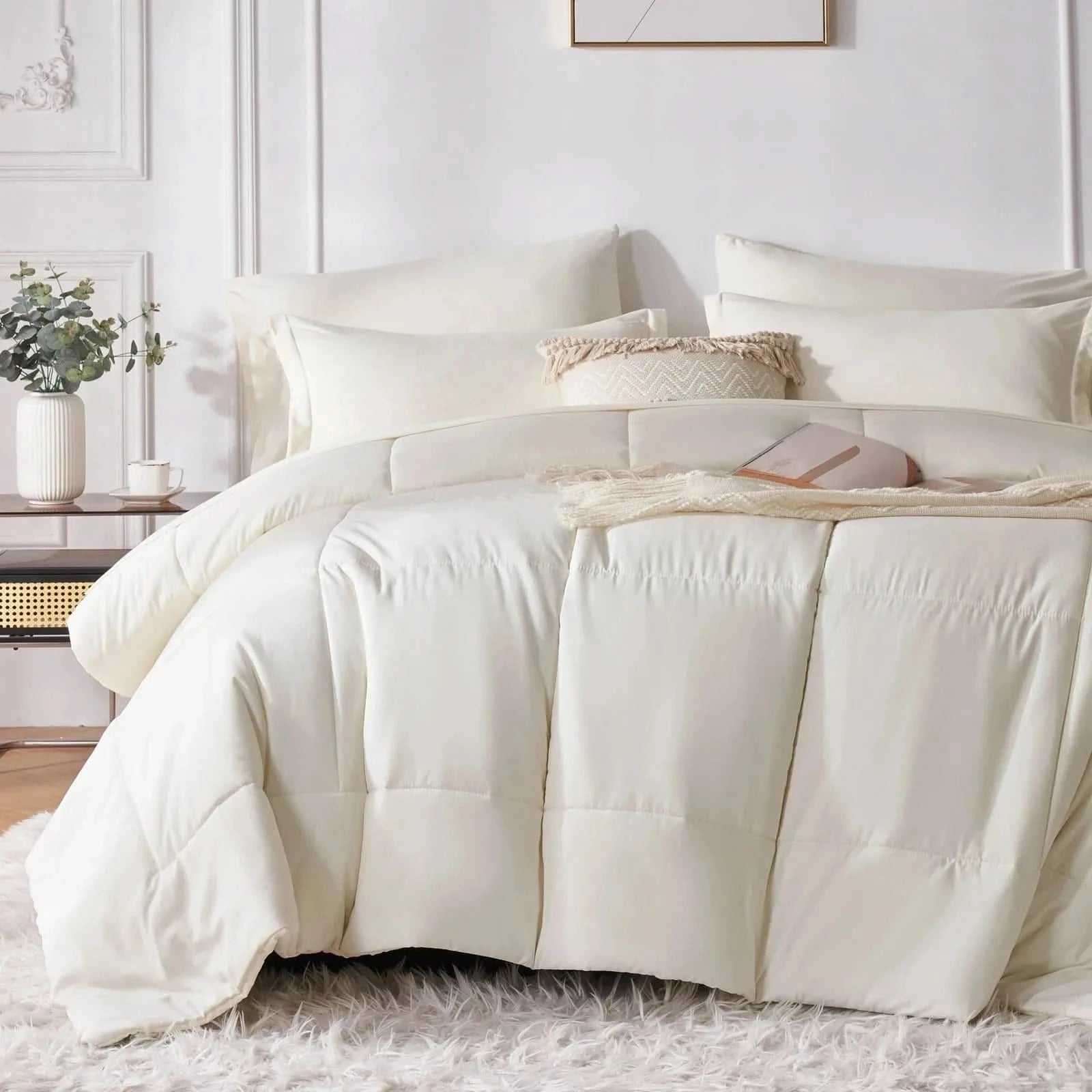 Blue bed with pillows and a blanket in a bedroom setting
Comfora Cozy Bedding Set
sage green bedding
white bedding set
comforter set queen
floral duvet cover
Comfora Cozy Bedding Set
plush comforter set cozy pack
ultra-soft all-season comforter and shams
luxury cozy bedding set online
warm textured comforter set King/Queen
