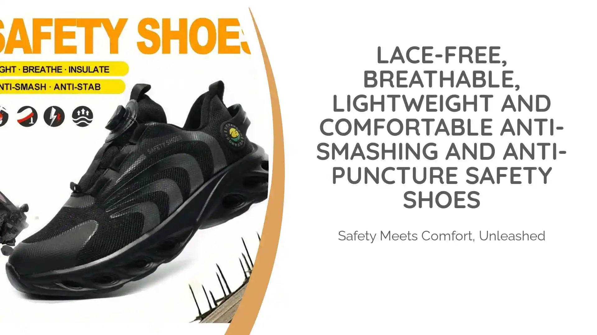 Lace-free, breathable, lightweight and comfortable anti-smashing and anti-puncture safety shoes by@Outfy
