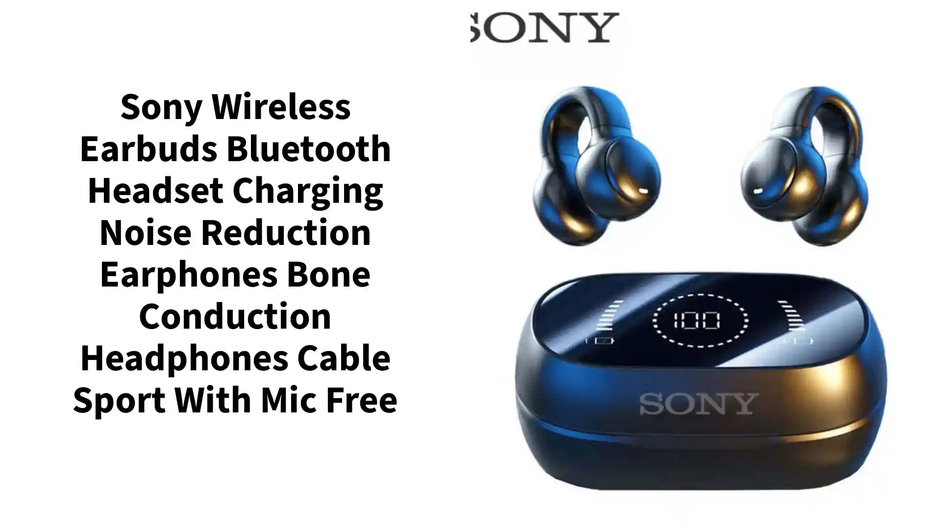Sony Wireless Earbuds Bluetooth Headset Charging Noise Reduction Earphones Bone Conduction Headphones Cable Sport With Mic free by@Outfy