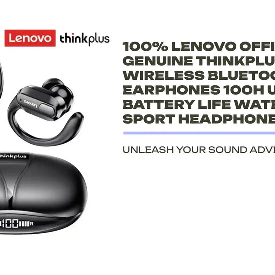 100% Lenovo Official Genuine Thinkplus XT80 Wireless Bluetooth Earphones 100h Ultra-long Battery Life Waterproof Sport Headphone by@Outfy